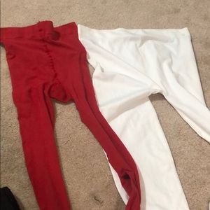 Red and white leggings s/m (red ) m/l (white)